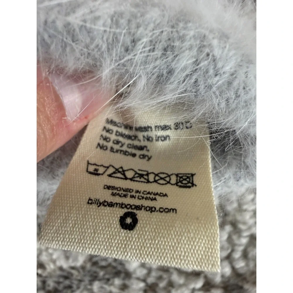 NEW Billy Bamboo One Size Angora Wool Fluffy Mittens Gray Warm